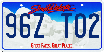 SD license plate 96ZT02