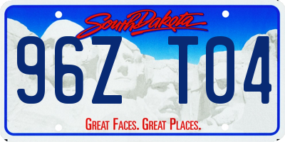 SD license plate 96ZT04