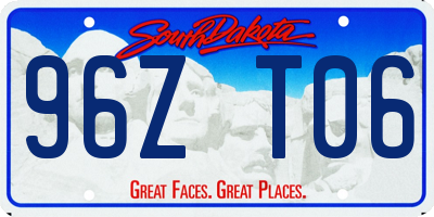 SD license plate 96ZT06