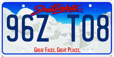 SD license plate 96ZT08