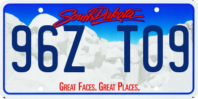 SD license plate 96ZT09