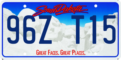 SD license plate 96ZT15