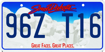 SD license plate 96ZT16