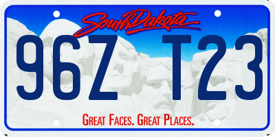 SD license plate 96ZT23
