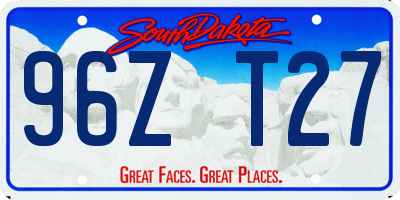 SD license plate 96ZT27
