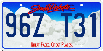 SD license plate 96ZT31