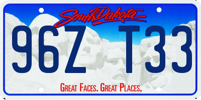 SD license plate 96ZT33