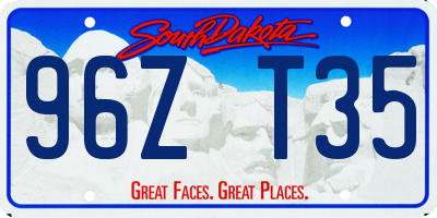 SD license plate 96ZT35