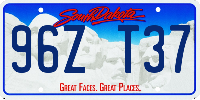 SD license plate 96ZT37