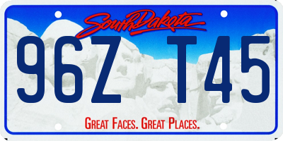 SD license plate 96ZT45