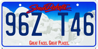 SD license plate 96ZT46