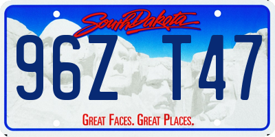 SD license plate 96ZT47