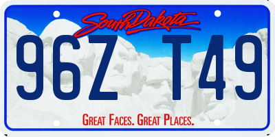 SD license plate 96ZT49