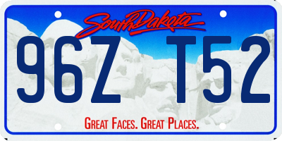 SD license plate 96ZT52