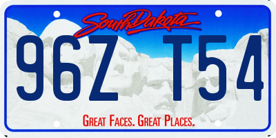 SD license plate 96ZT54