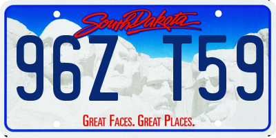 SD license plate 96ZT59