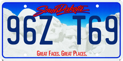SD license plate 96ZT69