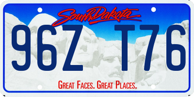 SD license plate 96ZT76
