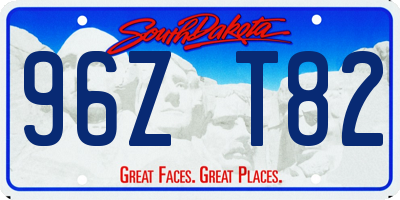 SD license plate 96ZT82