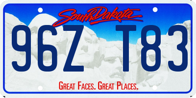 SD license plate 96ZT83