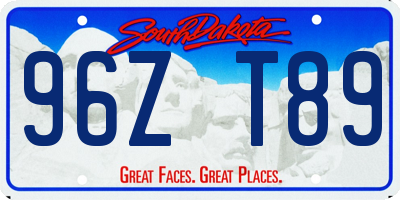 SD license plate 96ZT89
