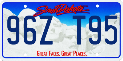 SD license plate 96ZT95