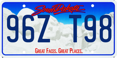 SD license plate 96ZT98