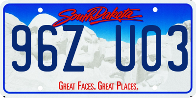 SD license plate 96ZU03