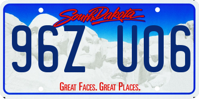 SD license plate 96ZU06