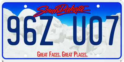 SD license plate 96ZU07