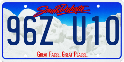SD license plate 96ZU10
