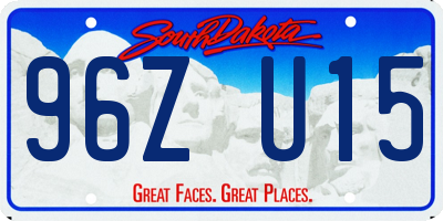 SD license plate 96ZU15
