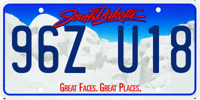 SD license plate 96ZU18