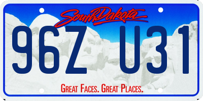 SD license plate 96ZU31