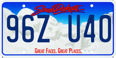 SD license plate 96ZU40