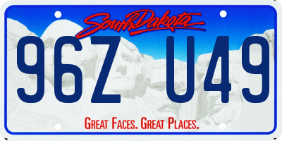 SD license plate 96ZU49