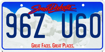 SD license plate 96ZU60