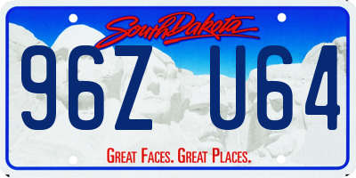 SD license plate 96ZU64