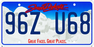 SD license plate 96ZU68