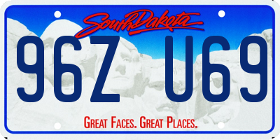 SD license plate 96ZU69