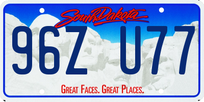 SD license plate 96ZU77