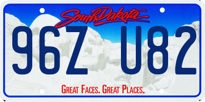 SD license plate 96ZU82