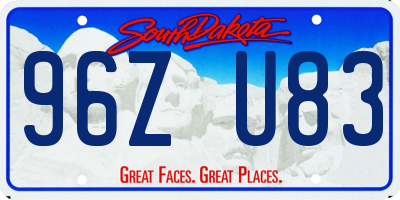 SD license plate 96ZU83
