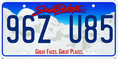 SD license plate 96ZU85