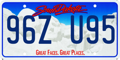 SD license plate 96ZU95