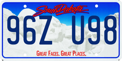 SD license plate 96ZU98