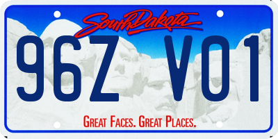SD license plate 96ZV01