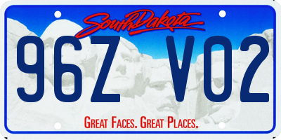 SD license plate 96ZV02
