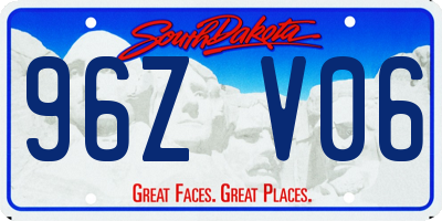 SD license plate 96ZV06