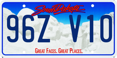 SD license plate 96ZV10